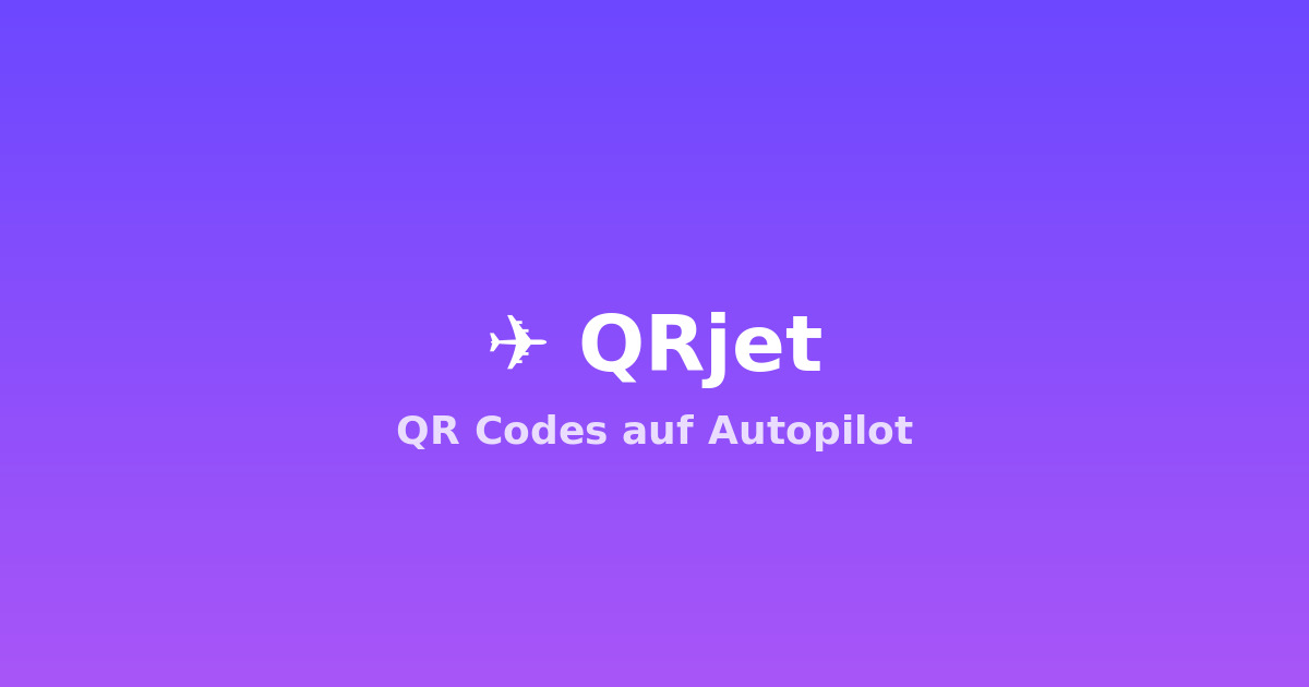 QRjet – Kostenloser QR Code Generator mit Tracking | QR Codes auf Autopilot